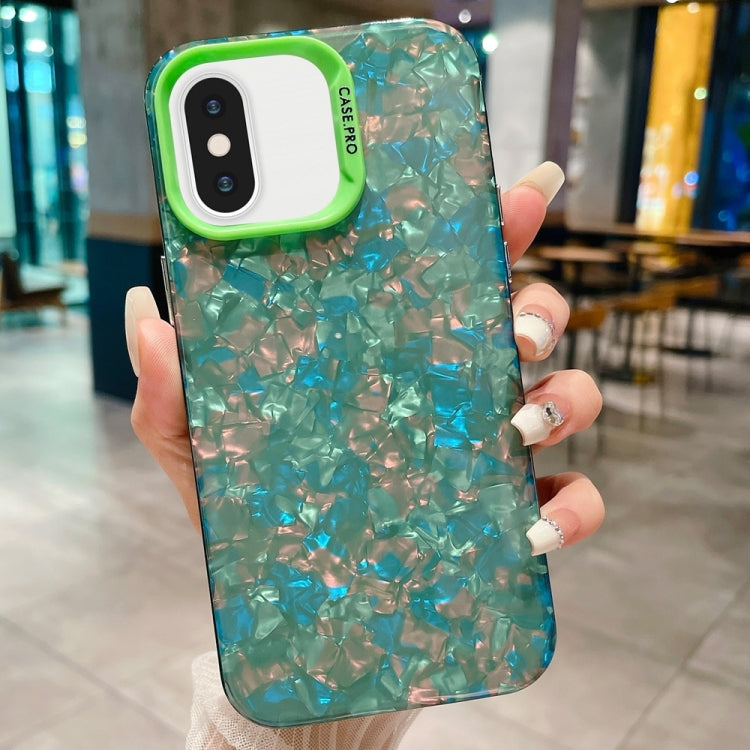 جراب هاتف IMD Shell Texture TPU + Acrylic، لهاتف iPhone XR وiPhone XS Max