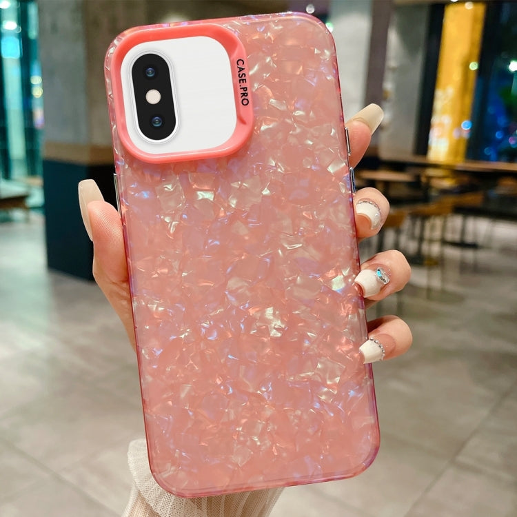 جراب هاتف IMD Shell Texture TPU + Acrylic، لهاتف iPhone XR وiPhone XS Max