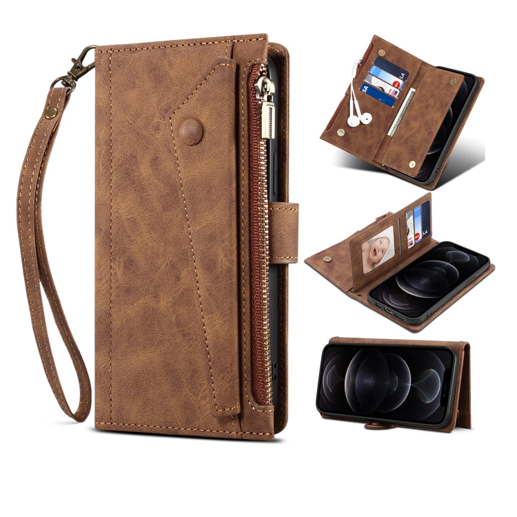 ESEBLE Retro Frosted RFID Flip Leather Phone Case, For iPhone 15 Pro, For iPhone 15 Plus, For iPhone 15