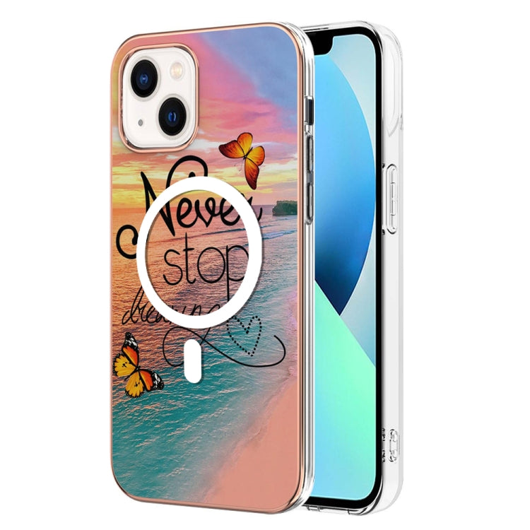 Marble Pattern Dual-side IMD Magsafe TPU Phone Case, For iPhone 15 Pro Max, For iPhone 14 Plus, For iPhone 15 Pro, For iPhone 14, For iPhone 14 Pro, For iPhone 15 Plus