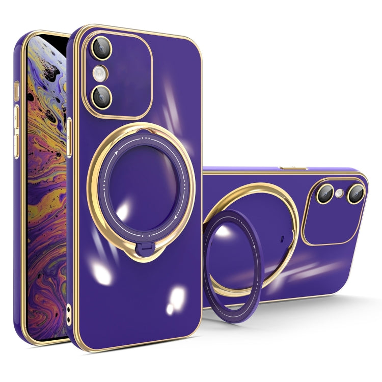 جراب هاتف متعدد الوظائف مطلي بالكهرباء مع حامل مغناطيسي، مناسب لأجهزة iPhone 11 وiPhone 11 Pro وiPhone XS / X وiPhone XR وiPhone XS Max وiPhone 8 Plus / 7 Plus