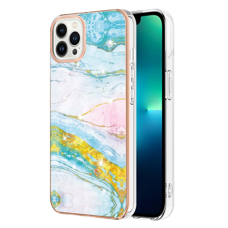Electroplating Marble Pattern Dual-side IMD TPU Shockproof Phone Case, For iPhone 16 Pro Max, For iPhone 16 Pro, For iPhone 16 Plus, For iPhone 16, For iPhone 15 Pro Max, For iPhone 15 Pro, For iPhone 15 Plus, For iPhone 15