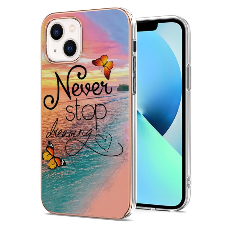 Electroplating Pattern IMD TPU Shockproof Case, For iPhone 15 Pro Max, For iPhone 15 Pro, For iPhone 15 Plus, For iPhone 15
