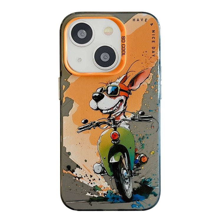 جراب هاتف من البولي يوريثين الحراري + سلسلة لوحات زيتية بنمط حيواني، لهاتف iPhone 14