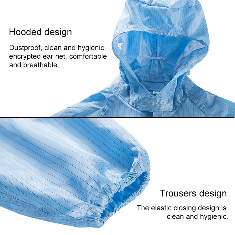 Striped Anti-static Split Hood Dust-proof Work Suit, S, M, L, XL, XXL, XXXL, XXXXL, XXXXXL