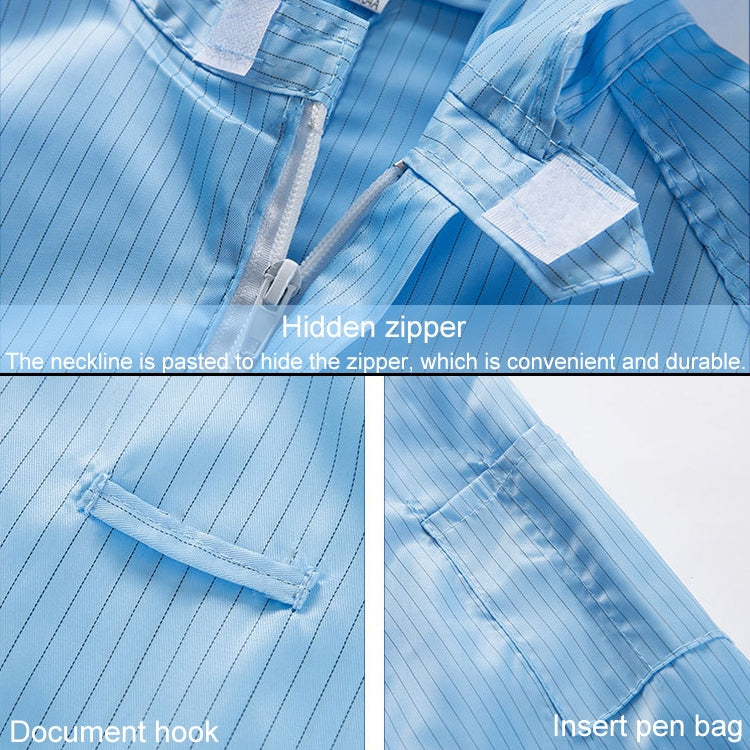 Striped Anti-static Split Hood Dust-proof Work Suit, S, M, L, XL, XXL, XXXL, XXXXL, XXXXXL