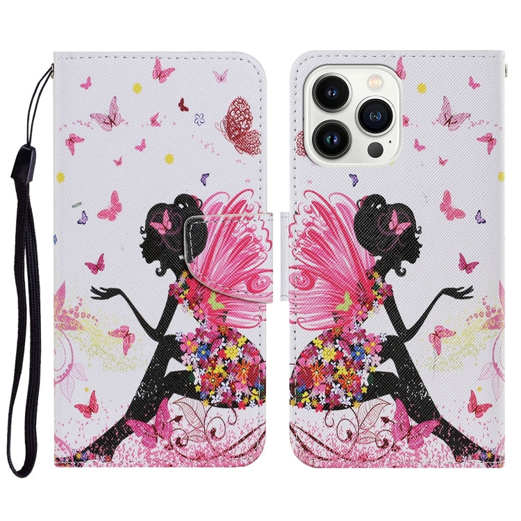3D Colored Drawing Flip Leather Phone Case, For iPhone 15 Pro Max, For iPhone 15 Pro