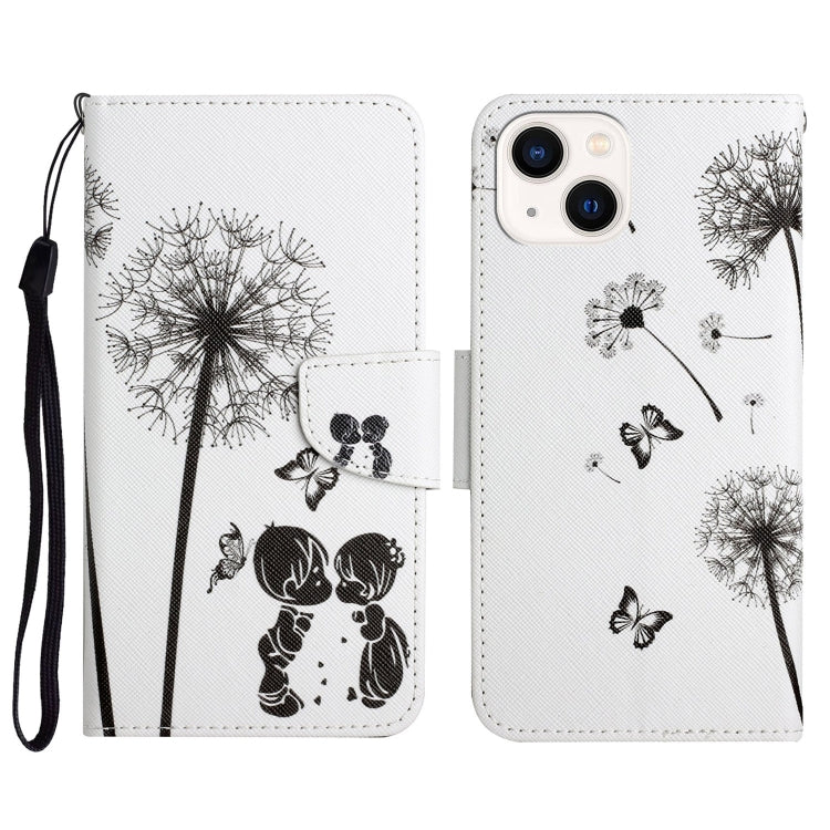 3D Colored Drawing Flip Leather Phone Case, For iPhone 15 Plus, For iPhone 15
