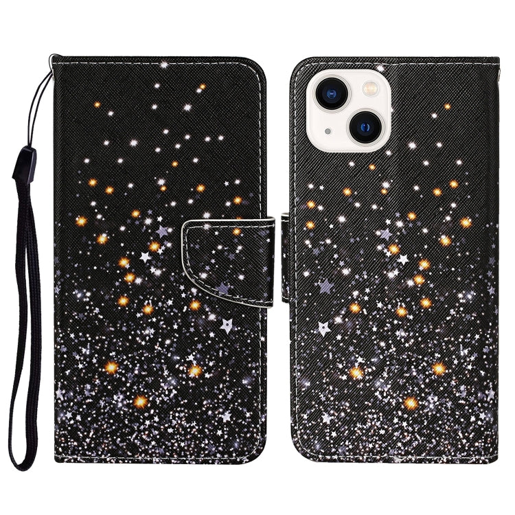 3D Colored Drawing Flip Leather Phone Case, For iPhone 15 Plus, For iPhone 15