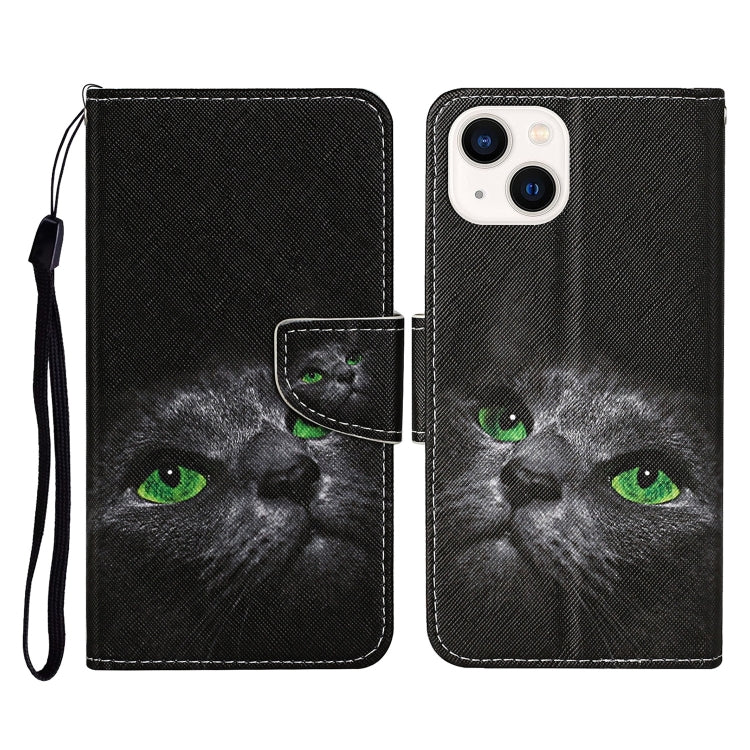 3D Colored Drawing Flip Leather Phone Case, For iPhone 15 Plus, For iPhone 15