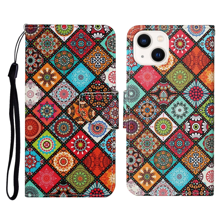 3D Colored Drawing Flip Leather Phone Case, For iPhone 15 Plus, For iPhone 15