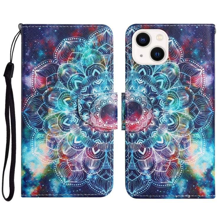 3D Colored Drawing Flip Leather Phone Case, For iPhone 15 Plus, For iPhone 15