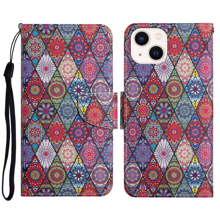 3D Colored Drawing Flip Leather Phone Case, For iPhone 15 Plus, For iPhone 15