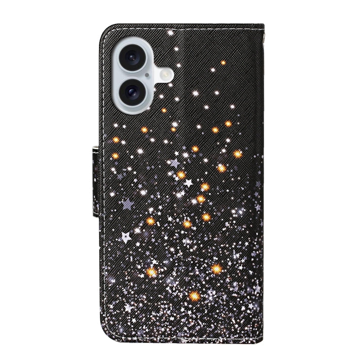 3D Colored Drawing Flip Leather Phone Case, For iPhone 16 Plus, For iPhone 16