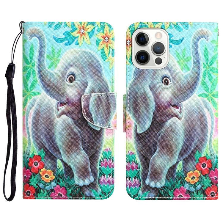 Colored Drawing Leather Phone Case, For iPhone 15 Pro Max, For iPhone 15 Pro, For iPhone 15 Plus, For iPhone 15