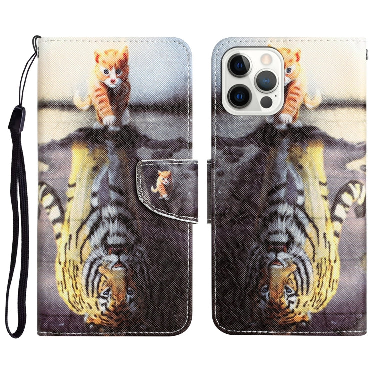Colored Drawing Leather Phone Case, For iPhone 15 Pro Max, For iPhone 15 Pro, For iPhone 15 Plus, For iPhone 15
