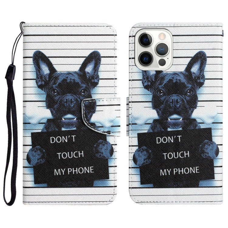 Colored Drawing Leather Phone Case, For iPhone 15 Pro Max, For iPhone 15 Pro, For iPhone 15 Plus, For iPhone 15