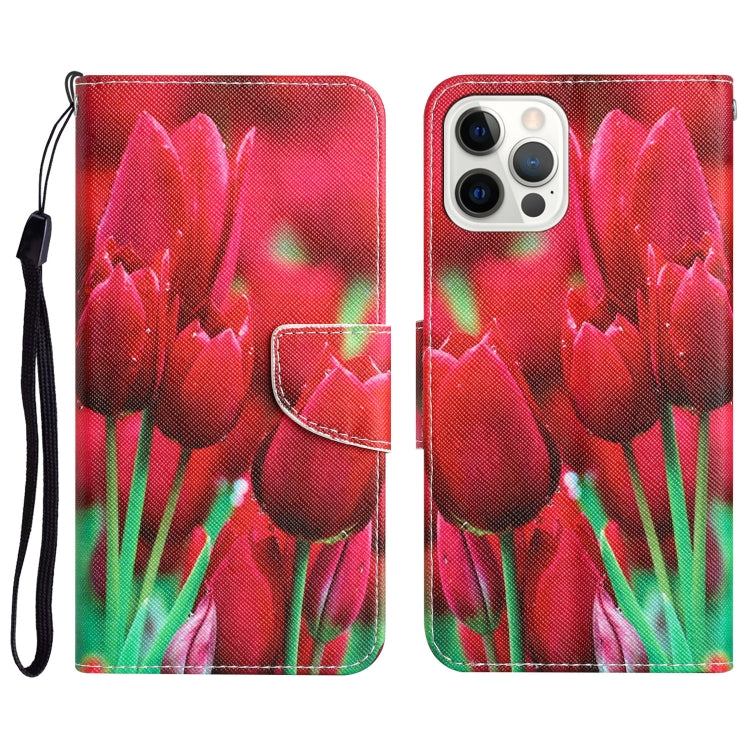 Colored Drawing Leather Phone Case, For iPhone 15 Pro Max, For iPhone 15 Pro, For iPhone 15 Plus, For iPhone 15