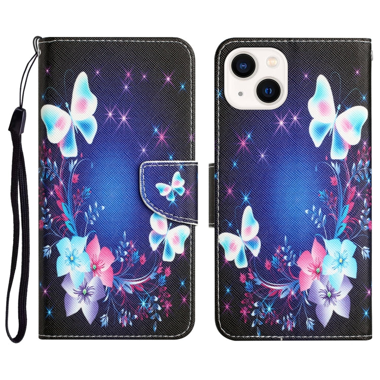 Colored Drawing Leather Phone Case, For iPhone 15 Pro Max, For iPhone 15 Pro, For iPhone 15 Plus, For iPhone 15