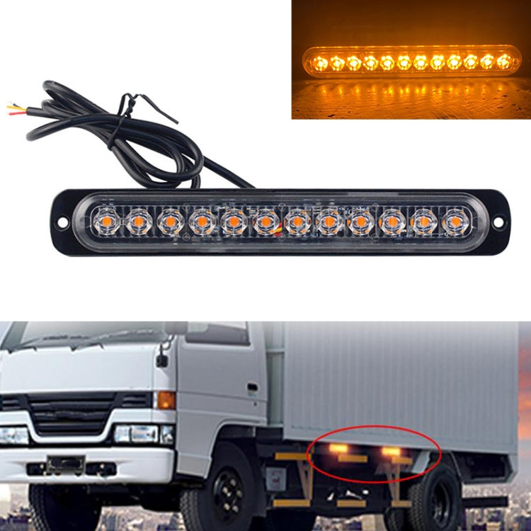 DC12V-24V / 36W Car Truck Emergency Strobe Flash Warning Light 12LEDs Long Ultra-thin Side Lights, DC12V-24V / 36W, DC12V-24V / 36W(Yellow + Red + Yellow)