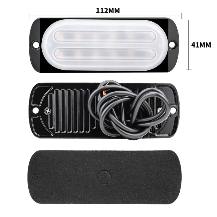 DC12V-24V / 36W Car Truck Emergency Strobe Flash Warning Light 12LEDs Ultra-thin Side Lights, 12LEDs(White + Red), 12LEDs(White + Yellow), 12LEDs(White + Blue), 12LEDs(Red + Blue), 12LEDs(White), 12LEDs(Red), 12LEDs(Yellow), 12LEDs(Blue)