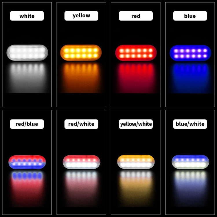 DC12V-24V / 36W Car Truck Emergency Strobe Flash Warning Light 12LEDs Ultra-thin Side Lights, 12LEDs(White + Red), 12LEDs(White + Yellow), 12LEDs(White + Blue), 12LEDs(Red + Blue), 12LEDs(White), 12LEDs(Red), 12LEDs(Yellow), 12LEDs(Blue)