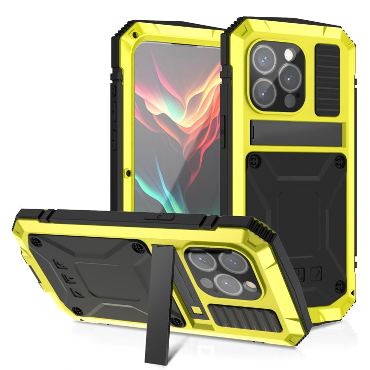 جراب هاتف R-JUST مقاوم للصدمات والماء والغبار والمعدن والسيليكون مع حامل، لهاتف iPhone 15 Pro Max، وiPhone 15 Pro، وiPhone 15 Plus، وiPhone 15