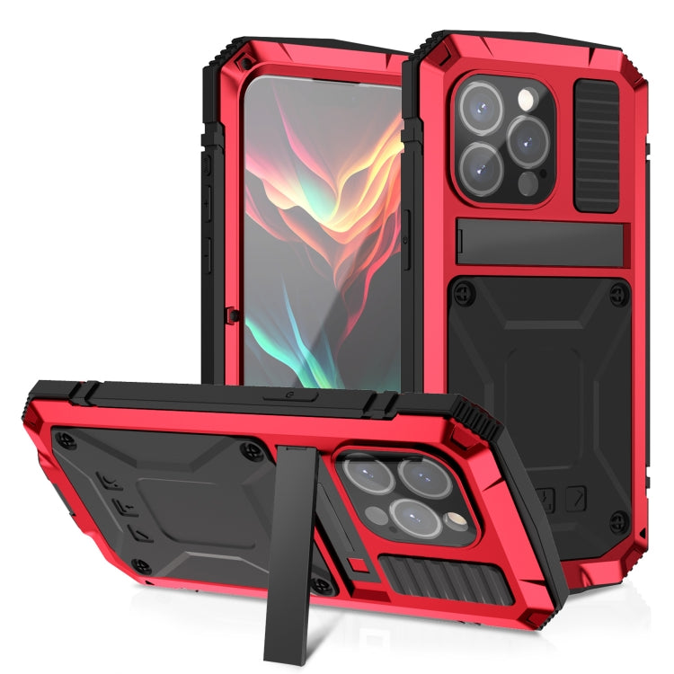 جراب هاتف R-JUST مقاوم للصدمات والماء والغبار والمعدن والسيليكون مع حامل، لهاتف iPhone 15 Pro Max، وiPhone 15 Pro، وiPhone 15 Plus، وiPhone 15