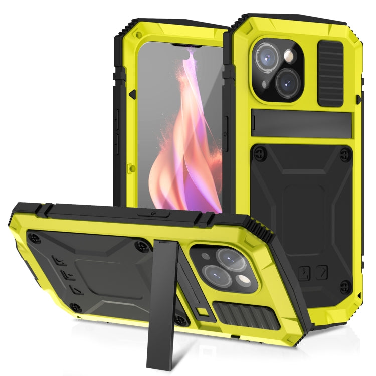 جراب هاتف R-JUST مقاوم للصدمات والماء والغبار والمعدن والسيليكون مع حامل، لهاتف iPhone 15 Pro Max، وiPhone 15 Pro، وiPhone 15 Plus، وiPhone 15