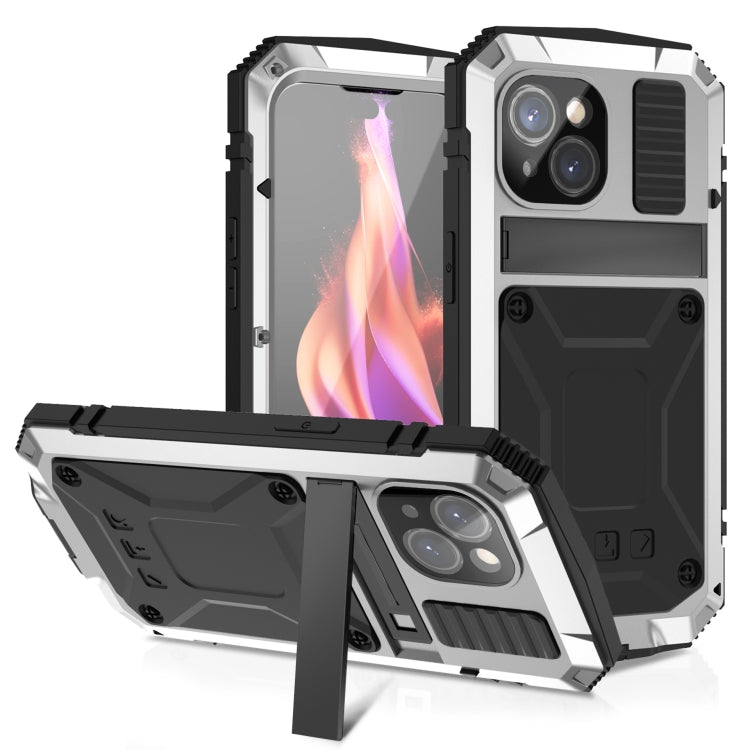 جراب هاتف R-JUST مقاوم للصدمات والماء والغبار والمعدن والسيليكون مع حامل، لهاتف iPhone 15 Pro Max، وiPhone 15 Pro، وiPhone 15 Plus، وiPhone 15