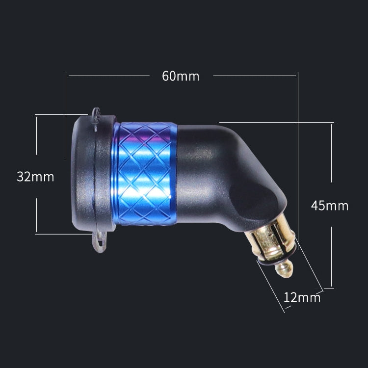 German EU Plug Special Motorcycle Elbow Charger Dual USB Voltmeter 4.2A Charger, Black, Blue, Red, Gold