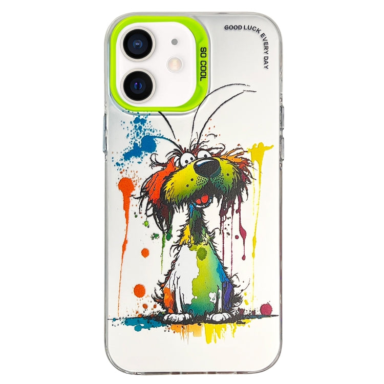 Double Layer Color Silver Series Animal Oil Painting Phone Case, For iPhone 12, For iPhone 12 Pro Max