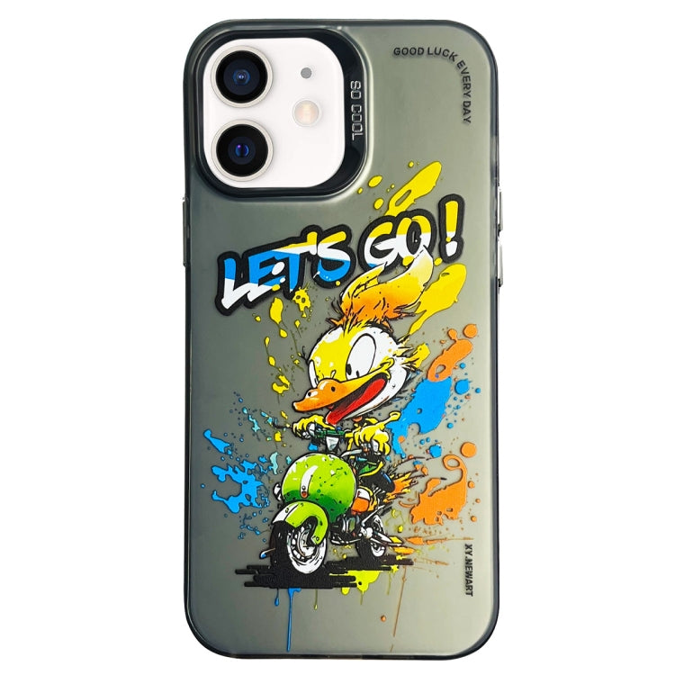 Double Layer Color Silver Series Animal Oil Painting Phone Case, For iPhone 12, For iPhone 12 Pro Max