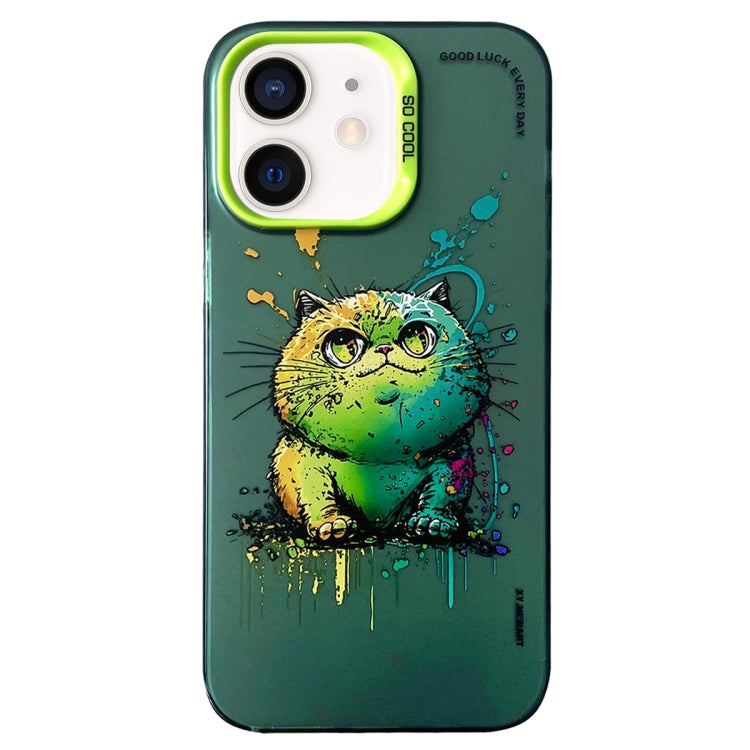Double Layer Color Silver Series Animal Oil Painting Phone Case, For iPhone 12, For iPhone 12 Pro Max