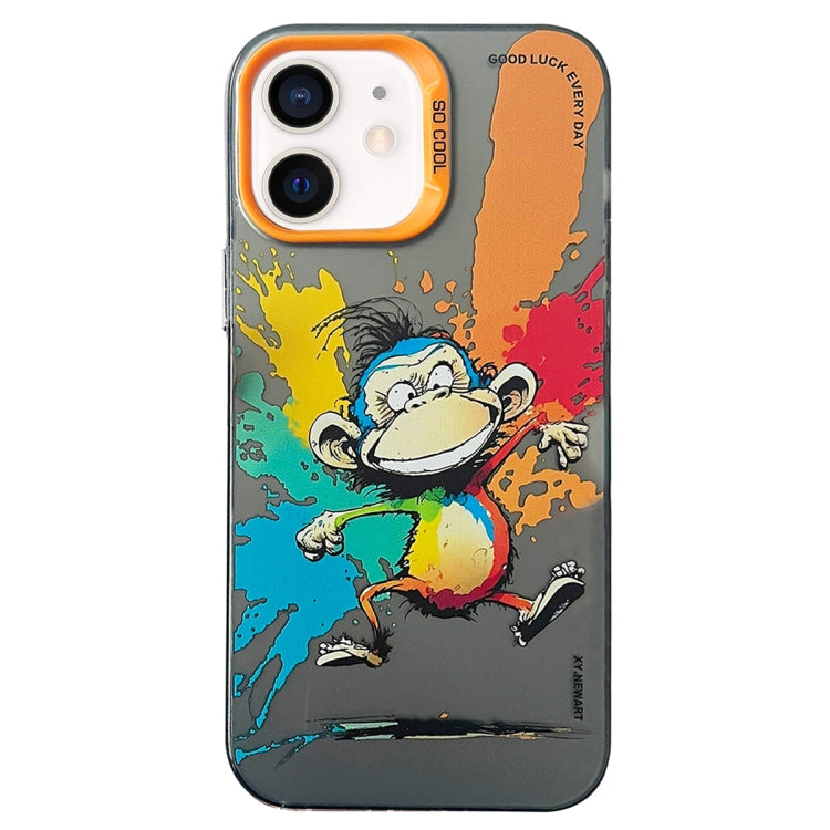 Double Layer Color Silver Series Animal Oil Painting Phone Case, For iPhone 12, For iPhone 12 Pro Max