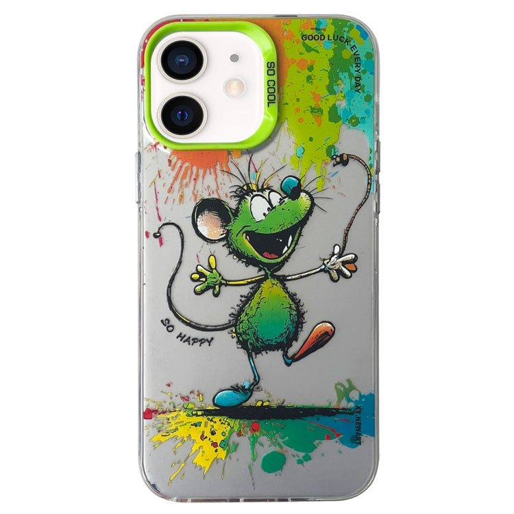 Double Layer Color Silver Series Animal Oil Painting Phone Case, For iPhone 12, For iPhone 12 Pro Max
