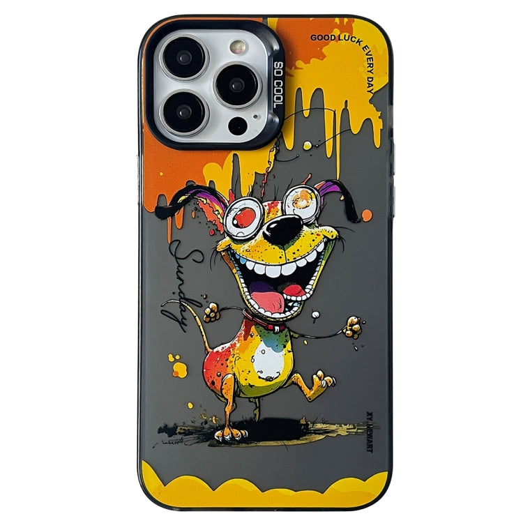 Double Layer Color Silver Series Animal Oil Painting Phone Case, For iPhone 12 Pro, For iPhone 11