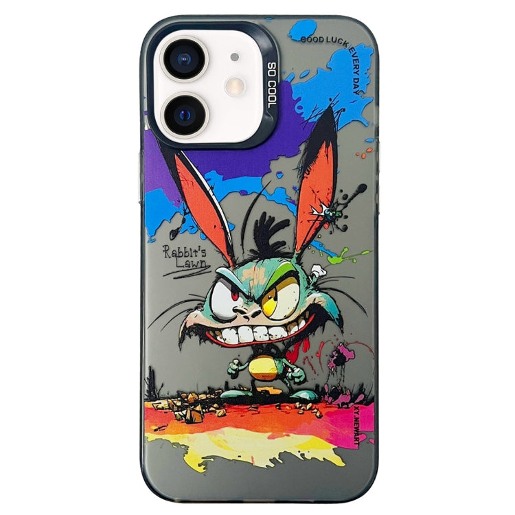 Double Layer Color Silver Series Animal Oil Painting Phone Case, For iPhone 12 Pro, For iPhone 11