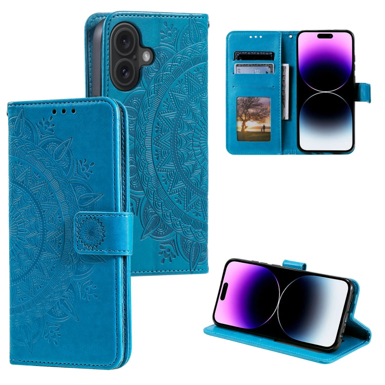 جراب هاتف جلدي منقوش بزهرة الطوطم، مناسب لأجهزة iPhone 16 Pro Max وiPhone 16 Pro وiPhone 16 Plus