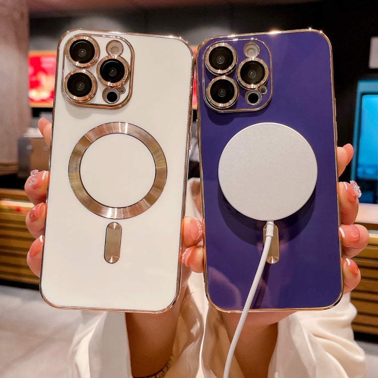 Magsafe Plating TPU Phone Case with Lens Film, For iPhone 15 Pro Max, For iPhone 15 Pro, For iPhone 15 Plus, For iPhone 15, For iPhone 14 Plus, For iPhone 14, For iPhone 14 Pro, For iPhone 14 Pro Max, For iPhone 13 Pro Max