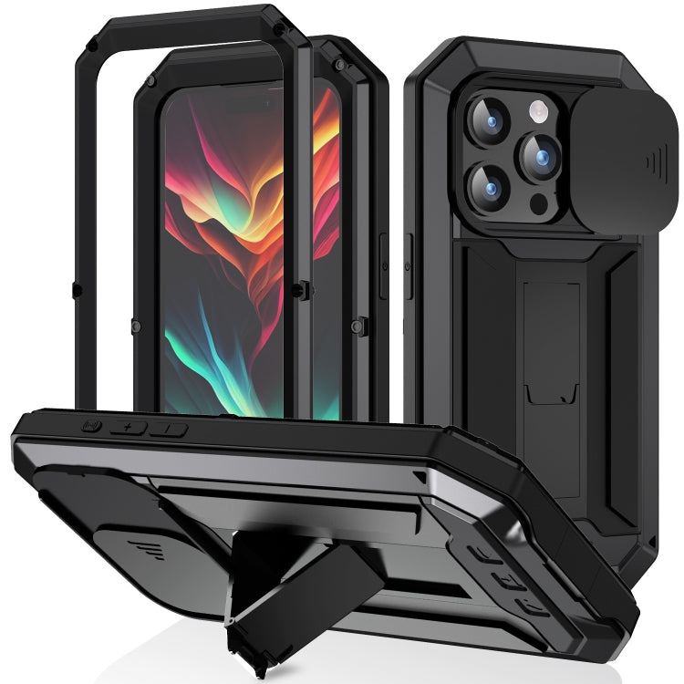 جراب هاتف R-JUST بحامل كاميرا منزلقة IP54 Life مقاوم للماء، مناسب لأجهزة iPhone 16e وiPhone 16 Pro Max وiPhone 16 Pro وiPhone 16 Plus وiPhone 16 وiPhone 15 Pro Max وiPhone 15 Pro وiPhone 15 Plus وiPhone 15