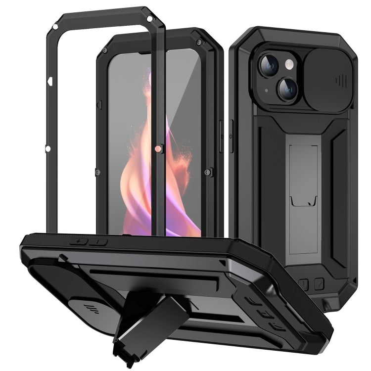 جراب هاتف R-JUST بحامل كاميرا منزلقة IP54 Life مقاوم للماء، مناسب لأجهزة iPhone 16e وiPhone 16 Pro Max وiPhone 16 Pro وiPhone 16 Plus وiPhone 16 وiPhone 15 Pro Max وiPhone 15 Pro وiPhone 15 Plus وiPhone 15