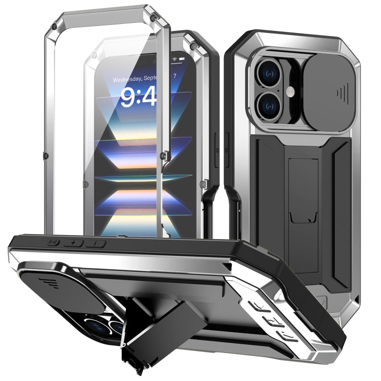جراب هاتف R-JUST بحامل كاميرا منزلقة IP54 Life مقاوم للماء، مناسب لأجهزة iPhone 16e وiPhone 16 Pro Max وiPhone 16 Pro وiPhone 16 Plus وiPhone 16 وiPhone 15 Pro Max وiPhone 15 Pro وiPhone 15 Plus وiPhone 15