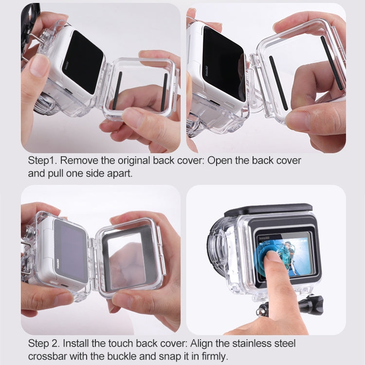 Underwater Waterproof Housing Case with Touch Back Cover, For Insta360 GO 3 / 3S