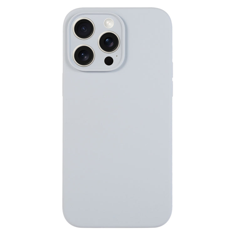جراب هاتف من السيليكون السائل بلون نقي ومسام دقيقة، مناسب لهاتف iPhone 15 Pro