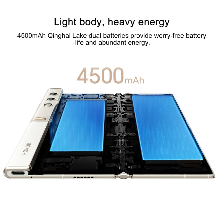هاتف Honor V Purse 5G، بصمة جانبية، 7.71 بوصة + 6.45 بوصة MagicOS 7.2، معالج Qualcomm Snapdragon 778G ثماني النواة، شبكة: 5G، OTG، NFC، لا يدعم Google Play، 16 جيجابايت + 256 جيجابايت، 16 جيجابايت + 512 جيجابايت