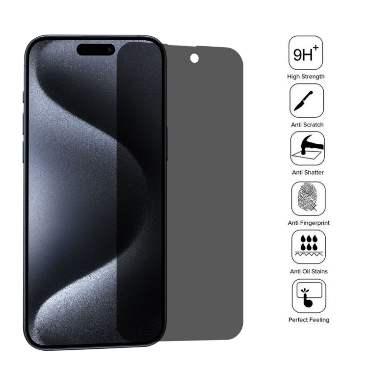 غشاء زجاجي مقوى عالي الشفافية ومضاد للتجسس، مناسب لهاتف iPhone 15 Pro Max / 15 Plus، لهاتف iPhone 15 Pro / 15