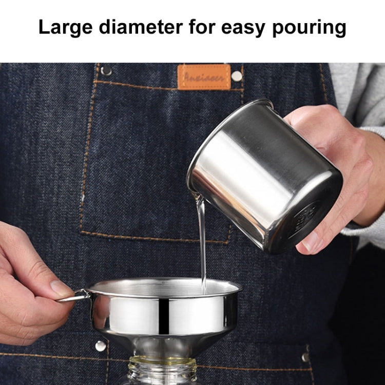 Stainless Steel Conical Small Funnel Oil Leak Wine Leak Kitchen Oil Pourer, 18cm
