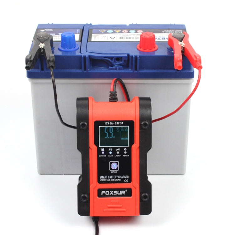 FOXSUR 12V-24V Car Motorcycle Repair Battery Charger AGM Charger