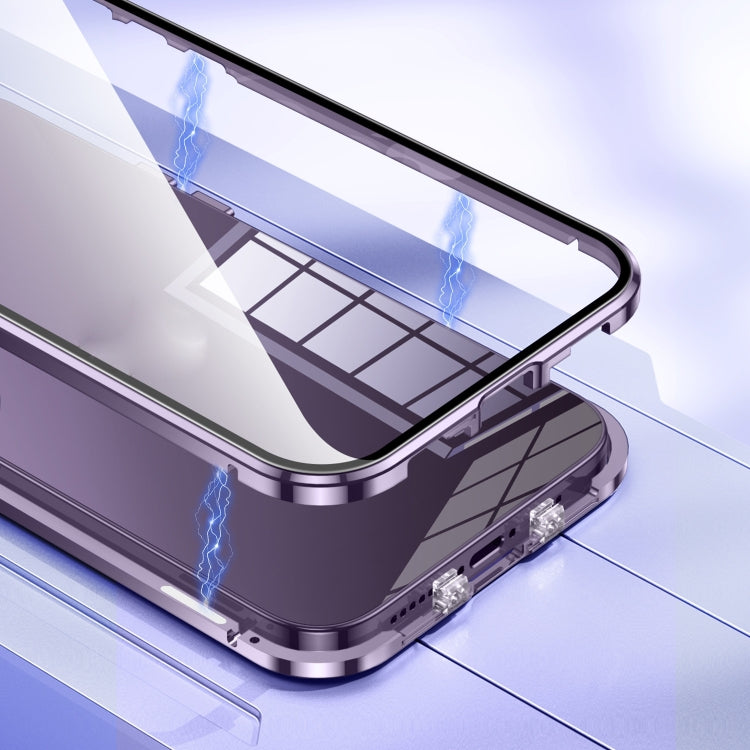 Magnetic Double-buckle HD Tempered Glass Phone Case, For iPhone 15 Pro Max, For iPhone 15 Pro, For iPhone 15 Plus, For iPhone 15